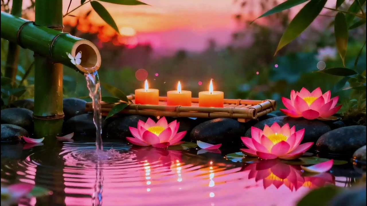 Relaxing Sleep Music with Bamboo Water Sound🌿Insomnia Relief,Stress Relief,Calm Anxiety & Meditation