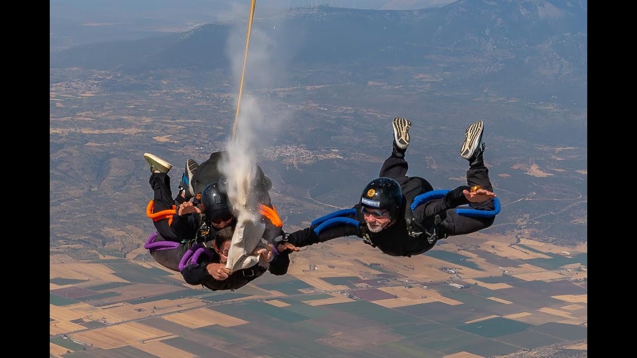 JB Siegfried's Ash Dive and story. Lake Yliki, Greece. Hellenic Skydivers. June 2024.