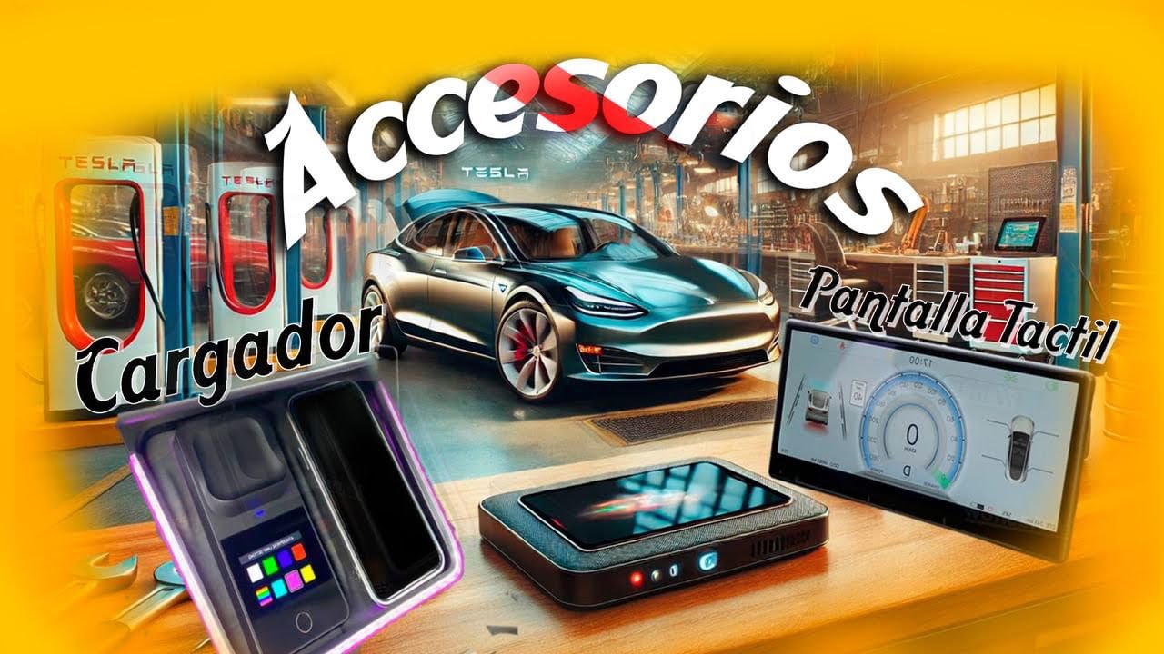 PANTALLA TÁCTIL F9 CARPLAY/ANDROID AUTO y CARGADOR INALÁMBRICO con LUZ LED para TESLA M3/MY HANSSHOW