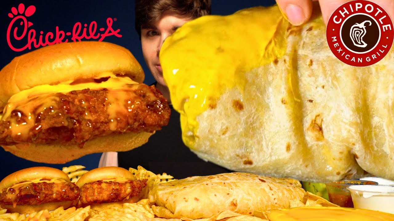 ASMR MUKBANG CHIPOTLE BURRITO WITH CHICK-FIL-A SAUCE?