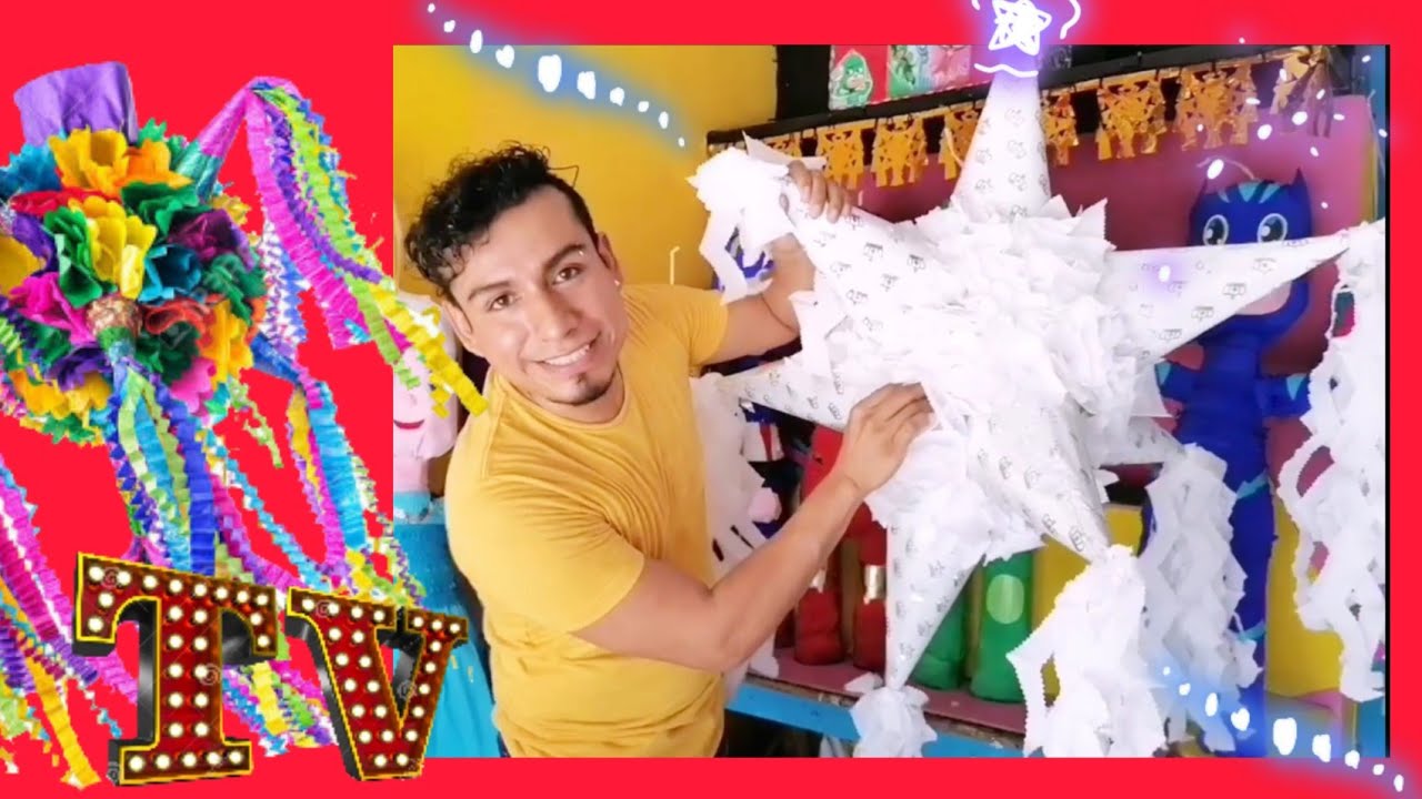 Como HACER UNA PIÑATA de ESTRELLA NAVIDADEÑA‼️🎉❣️😱