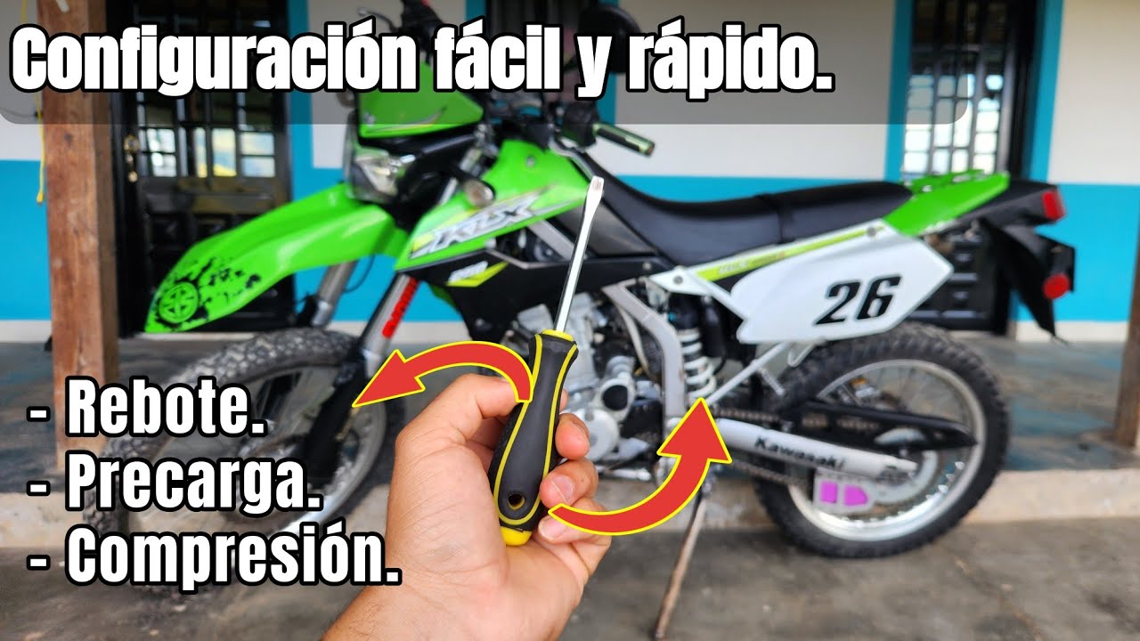 Como configurar las suspensiones de una moto. Kawasaki KLX 250.