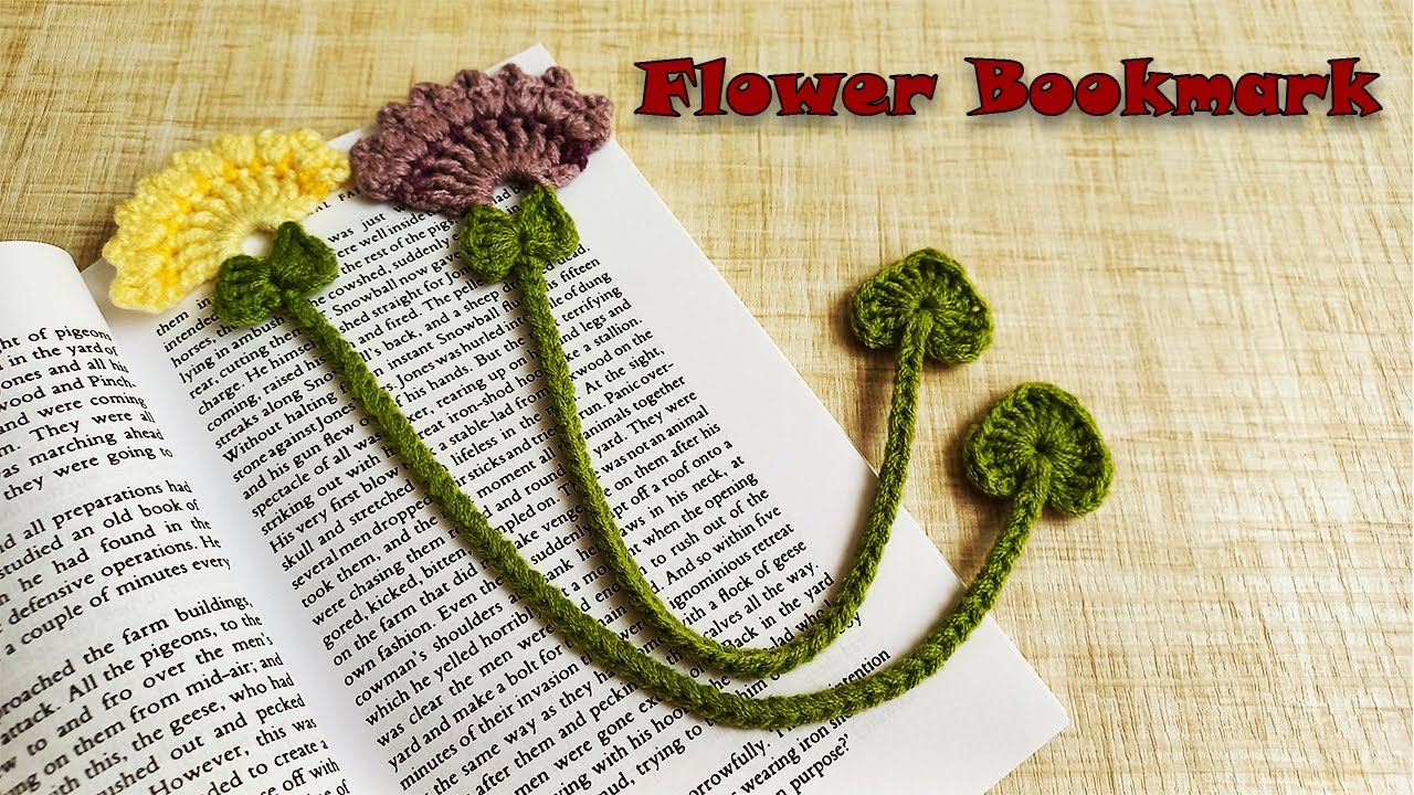 crochet bookmark flower | flower bookmark crochet tutorial