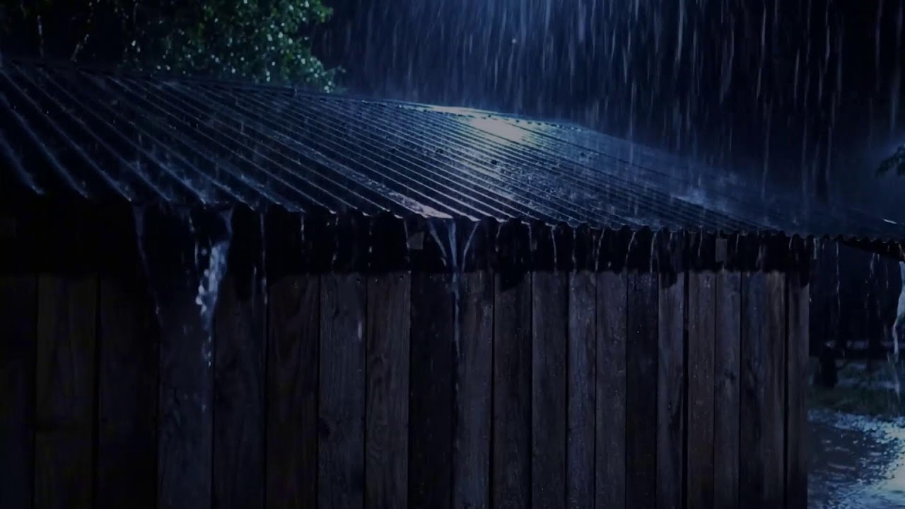 Peaceful Night Rain on Rooftops with Soft Thunder | Cozy ASMR for Deep Rest