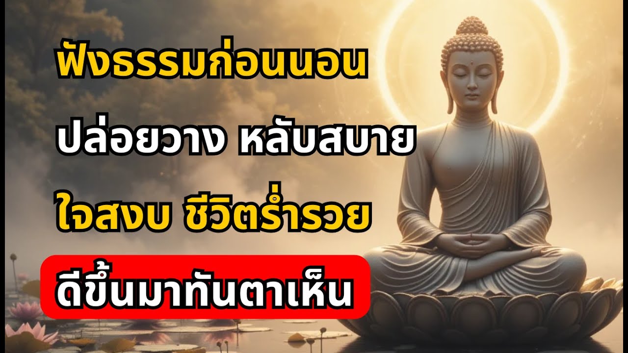ฟังธรรมก่อนนอน ปล่อยวาง หลับสบาย ใจสงบ ชีวิตร่ำรวย ดีขึ้นมาทันตาเห็น ธรรมะสติสมาธิ