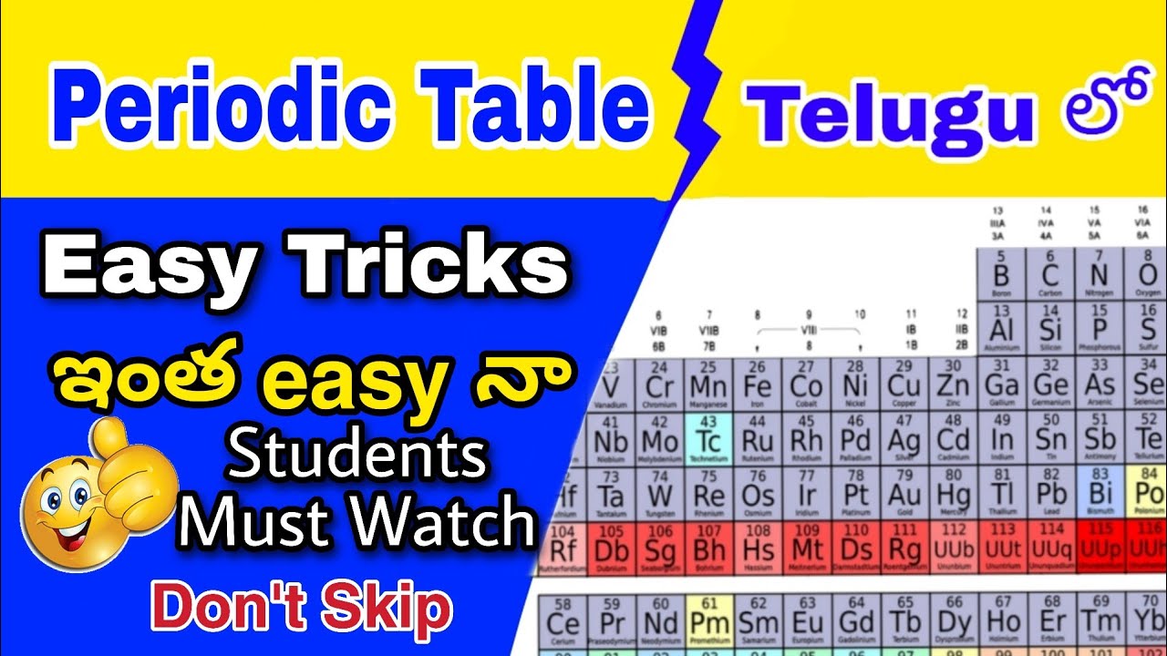 Periodic table on your finger tips (2020)(In Telugu)||Easy tricks to remember Periodic table||