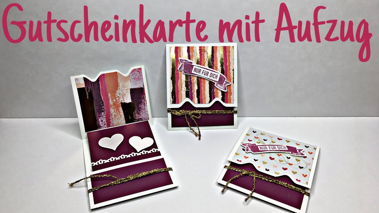 STAMPIN`UP! GUTSCHEINKARTE MIT AUFZUG PAINTED WITH LOVE FRÜHJAHRSKATALOG 2018 ANLEITUNG TUTORIAL