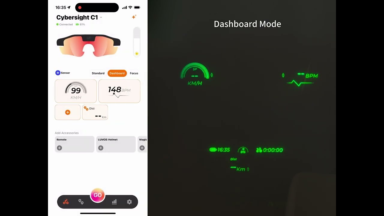 CYBERSIGHT HUD Glasses App Demo: Customizable Dashboards