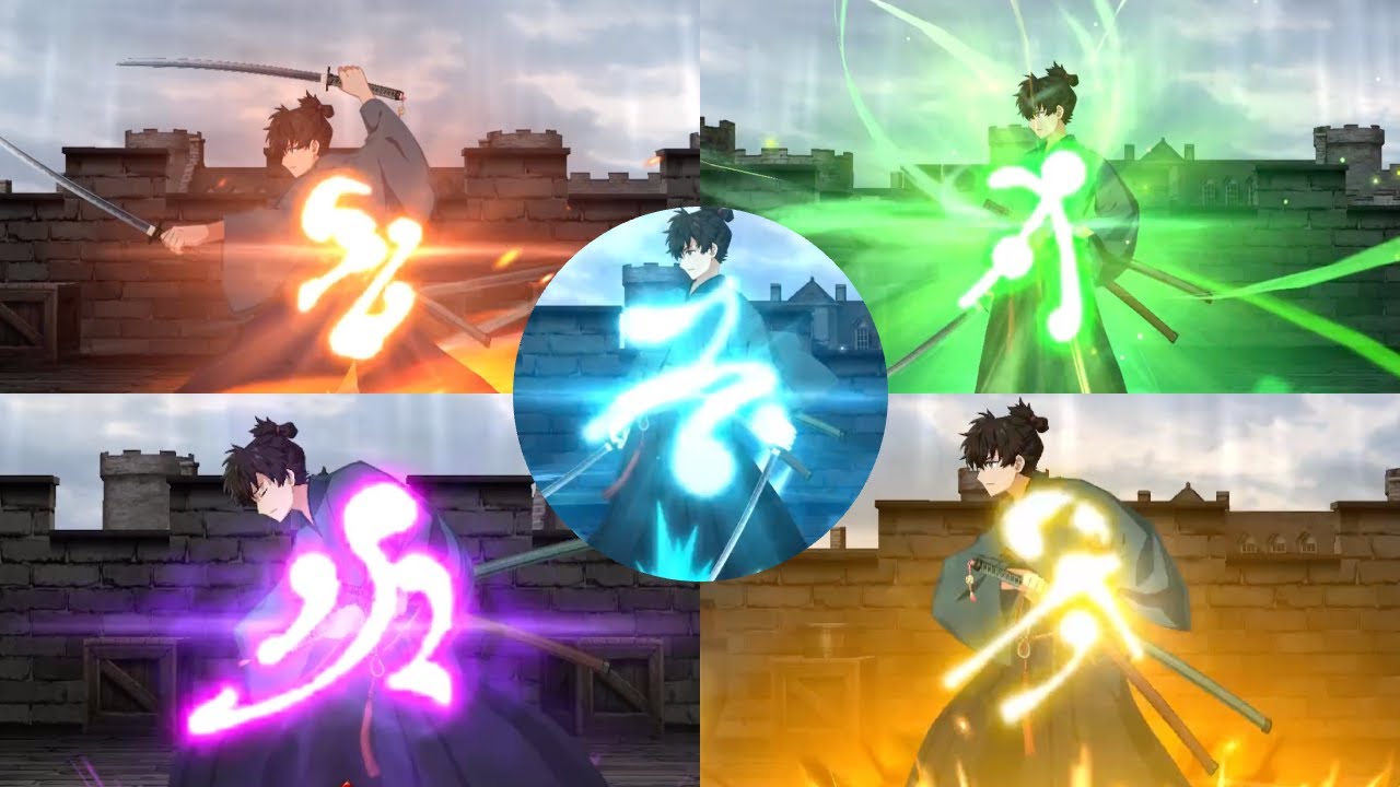 [FGO] Miyamoto Iori (Saber) All Stances Animation Demonstration