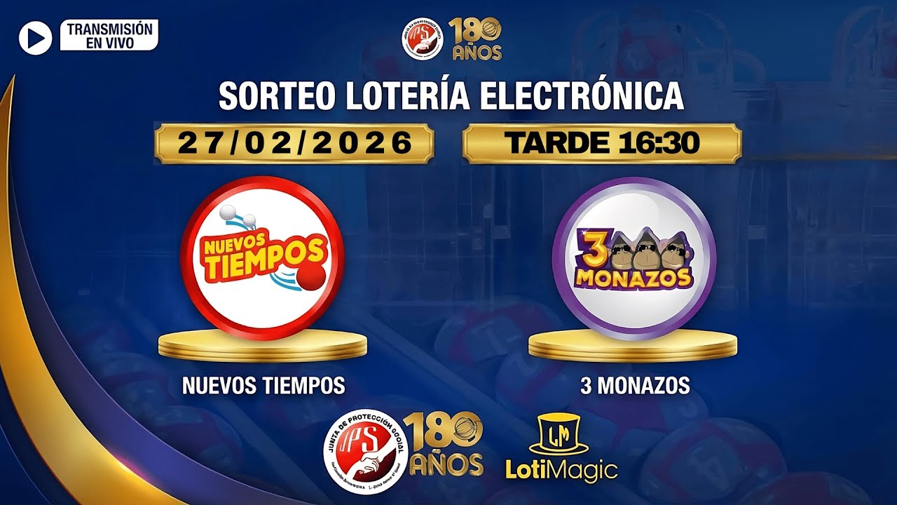 Sorteo JPS EN VIVO 27/02/2026 | 3 Monazos y Nuevos Tiempos (TARDE) | LotiMagic