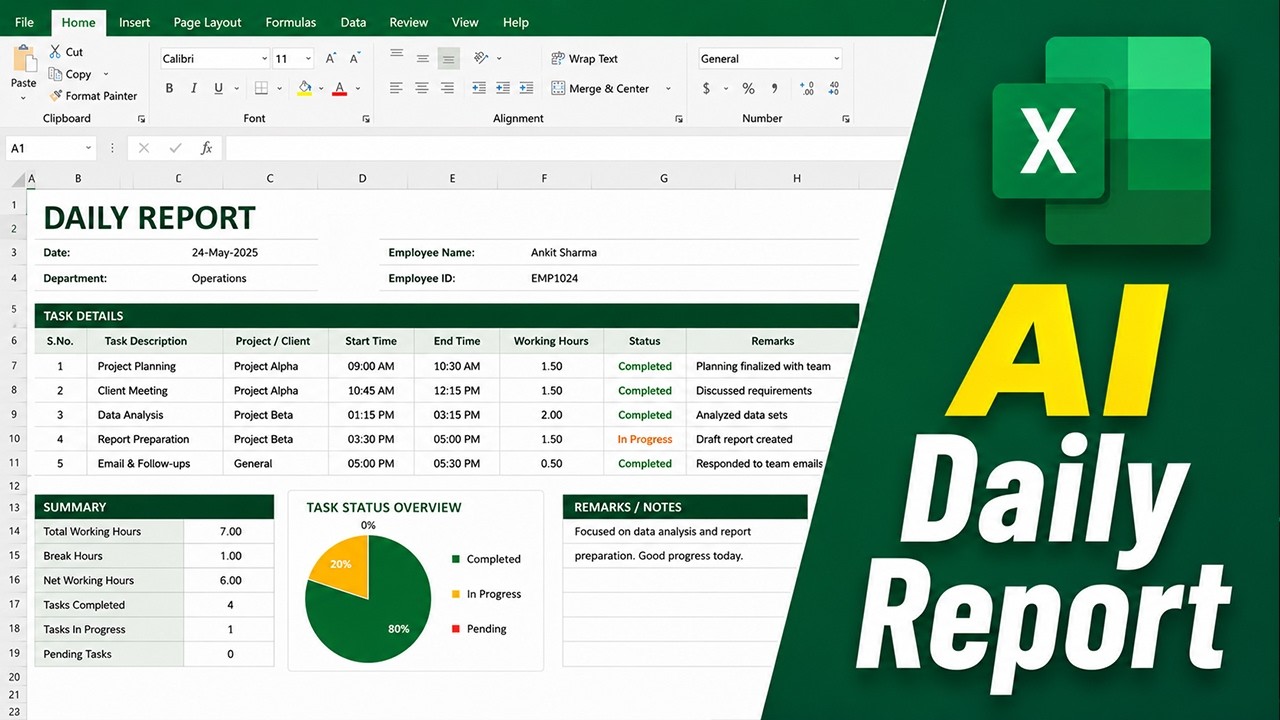 Как создать ежедневный отчет в Excel с помощью ИИ | Урок по созданию умных отчетов