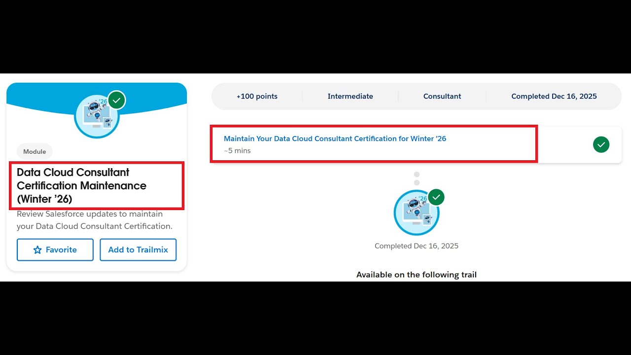 Data Cloud Consultant Certification Maintenance (Winter &rsquo;26) | Salesforce
