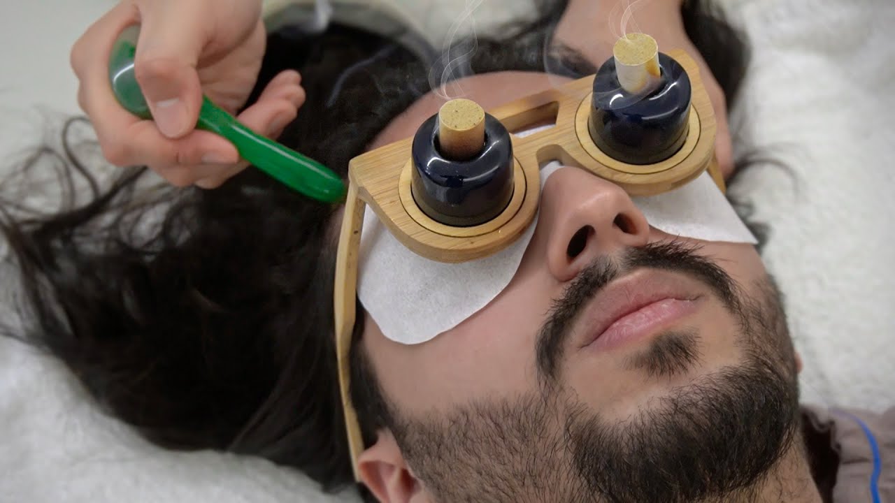 مساج العين على الطريقة الصينية 👁👁 سبا الشعر بماء الارز || ASMR Chinese Eye Massage
