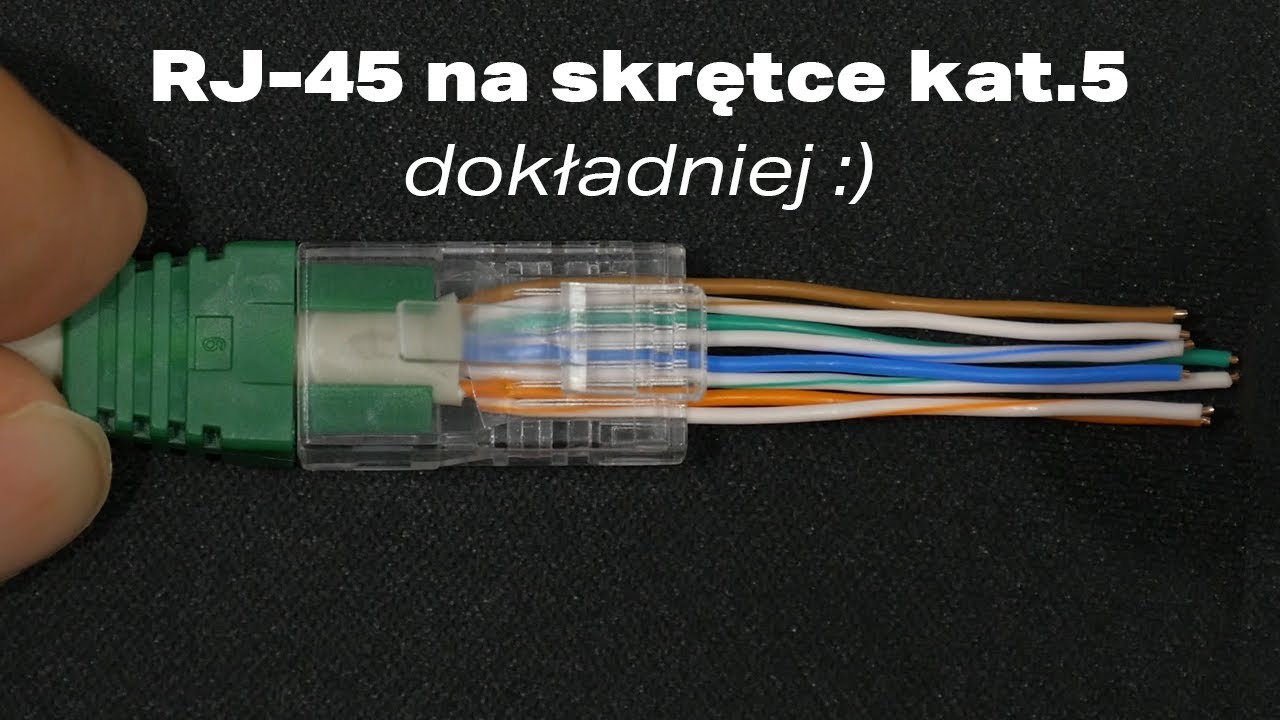 RJ-45 na skrętce kat. 5e - dokładniej :)