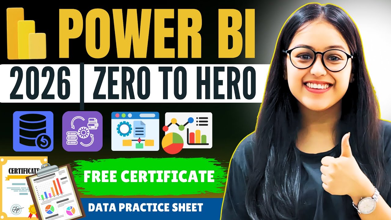 Power BI Complete Course 2026 🚀 | Zero to Hero Tutorial | FREE Certificate 🎉