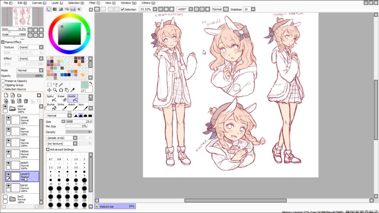 【Speedpaint】- My New Mascot ! Momoko