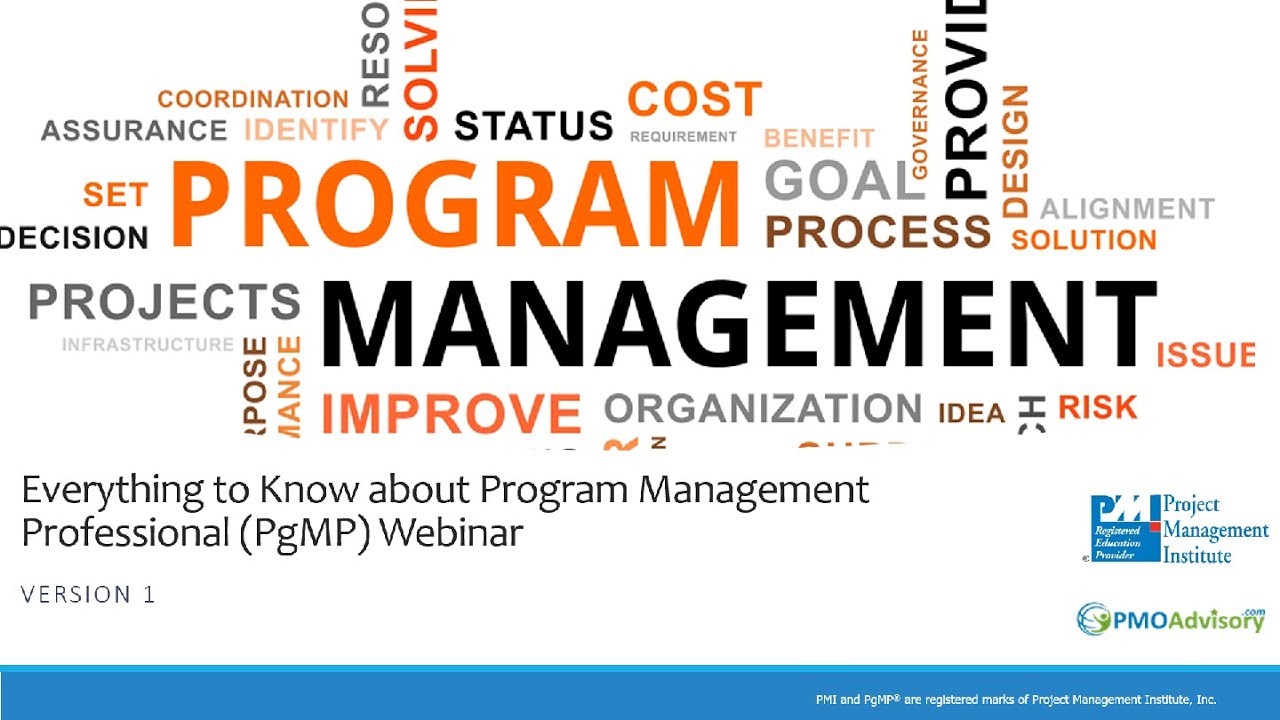 Everything About PgMP (Program Management Professional - Webinar Version - March 2019)