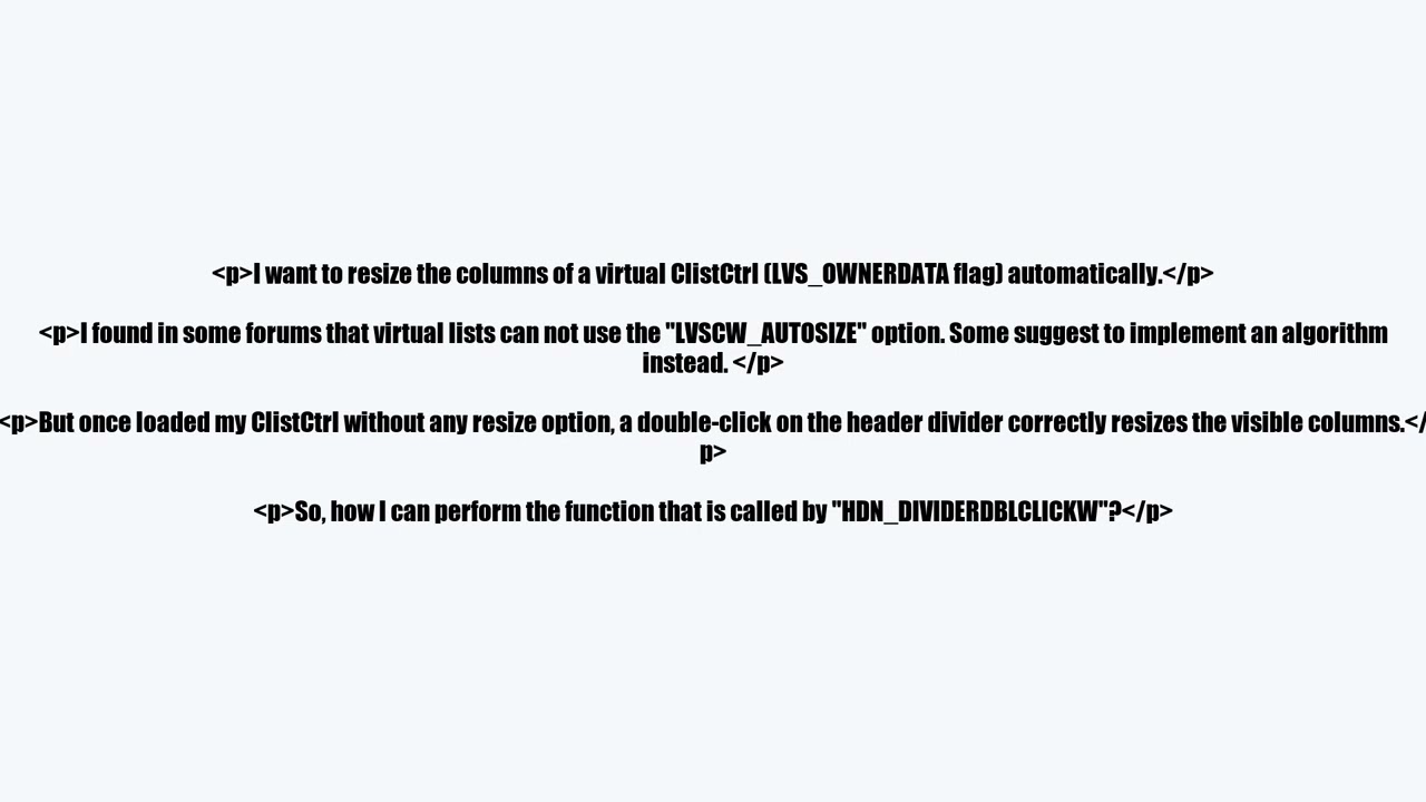 Virtual CListCtrl Auto Size