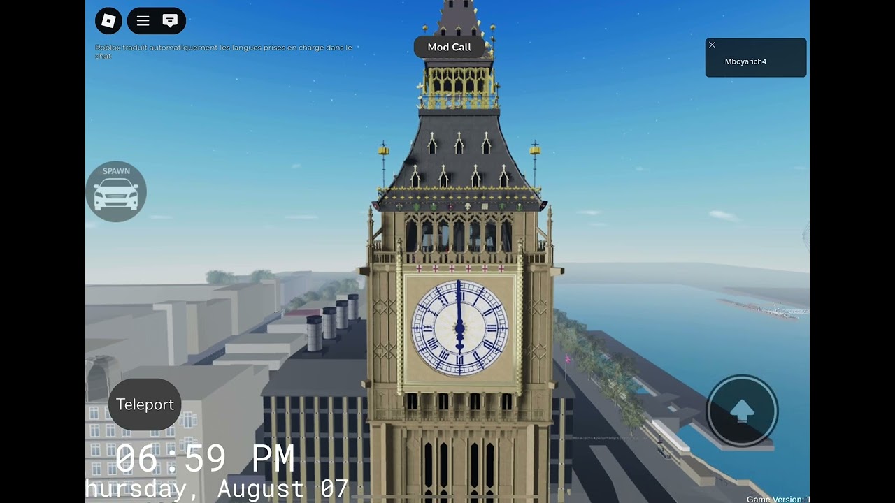 Big Ben chimes 6pm roblox