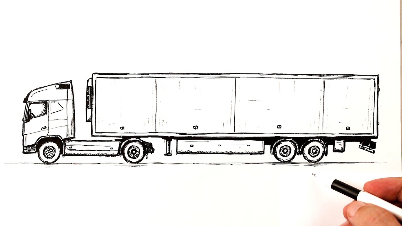 How to draw a Volvo Truck