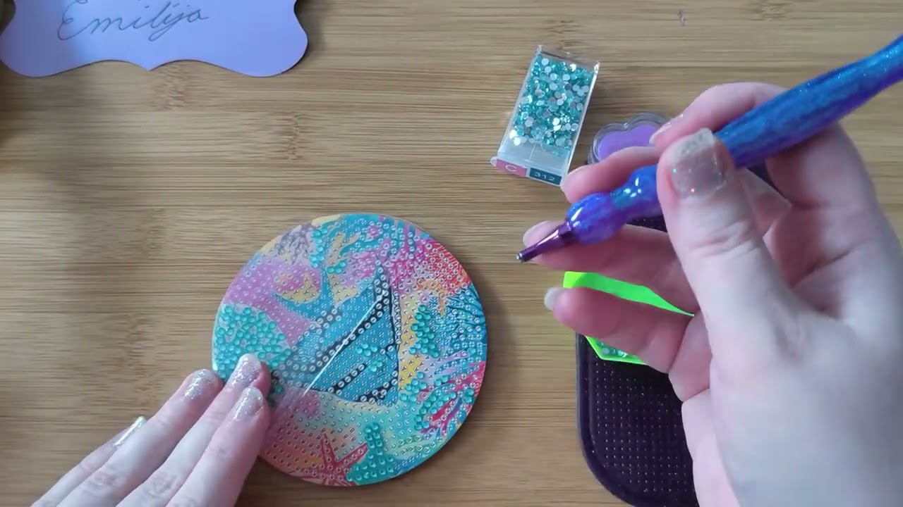 Relaxing diamond painting with me - ocean coaster set- blue angelfish