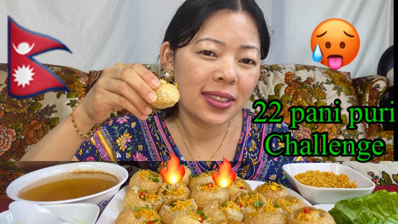 Nepali home made spicy pani puri challenge/ GOLGAPPA challenge/#eatingpanipuri #Nepali food eating