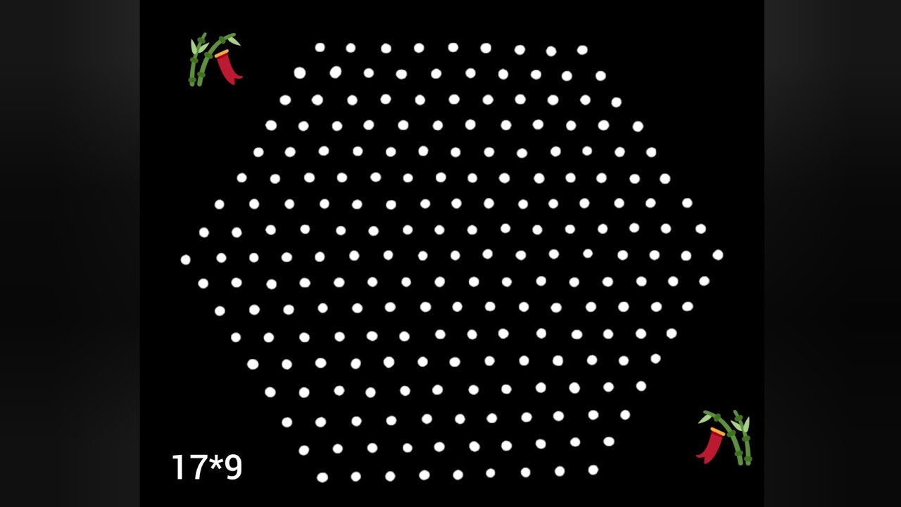 17*9 dots diwali special 🌹 diya rangoli 🌹new year /sankaranti 🌹 ugadi chukkala mugglu