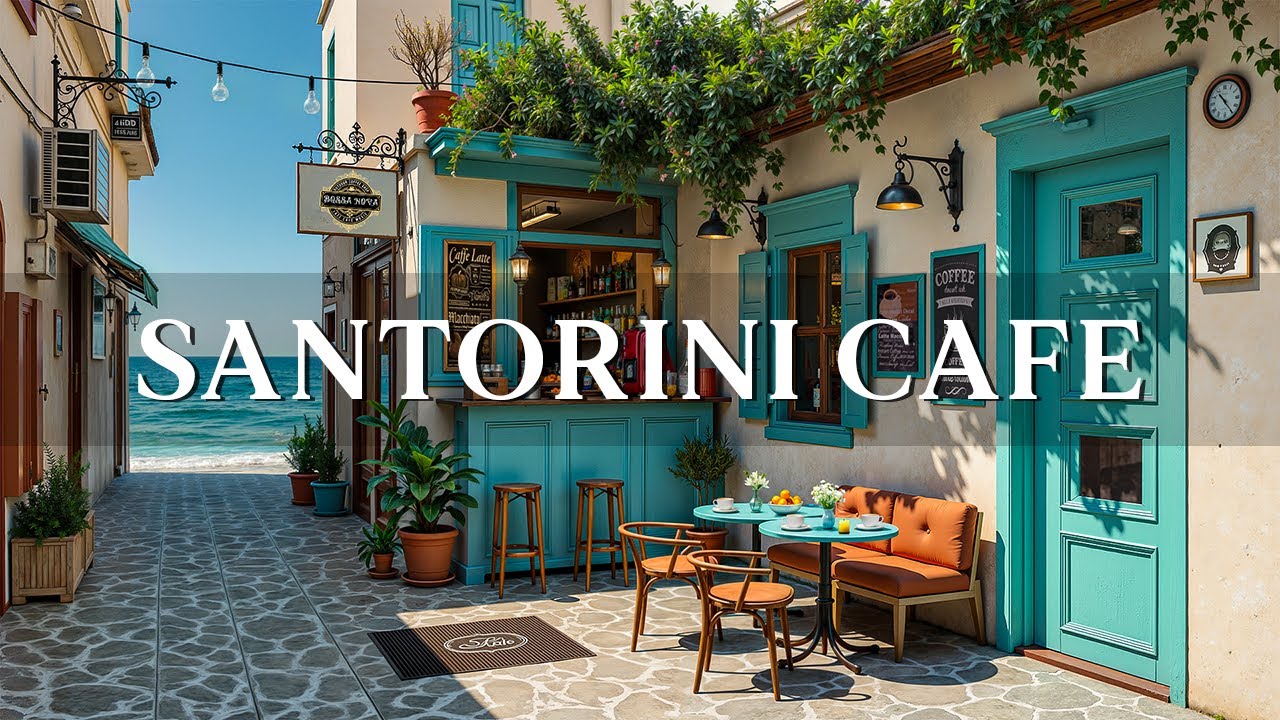 Chill Morning Jazz at a Santorini Caf&eacute; ☕ Peaceful Bossa Nova Music for Study, Work & Relaxation
