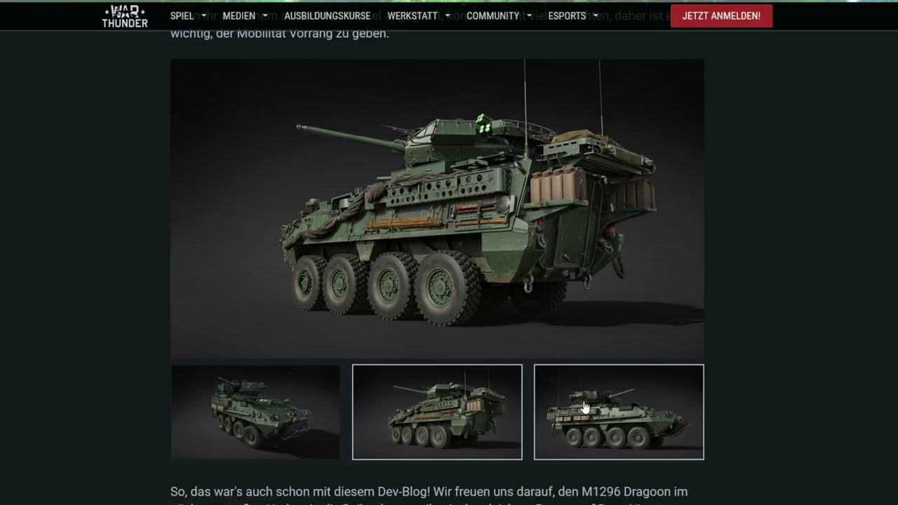 Let's Play War Thunder #184 Deutsch Dev Blog News M1296 Dragoon