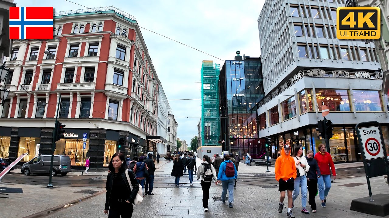Karl Johans Gate - Oslo | Walking Tour 🇳🇴 Norway