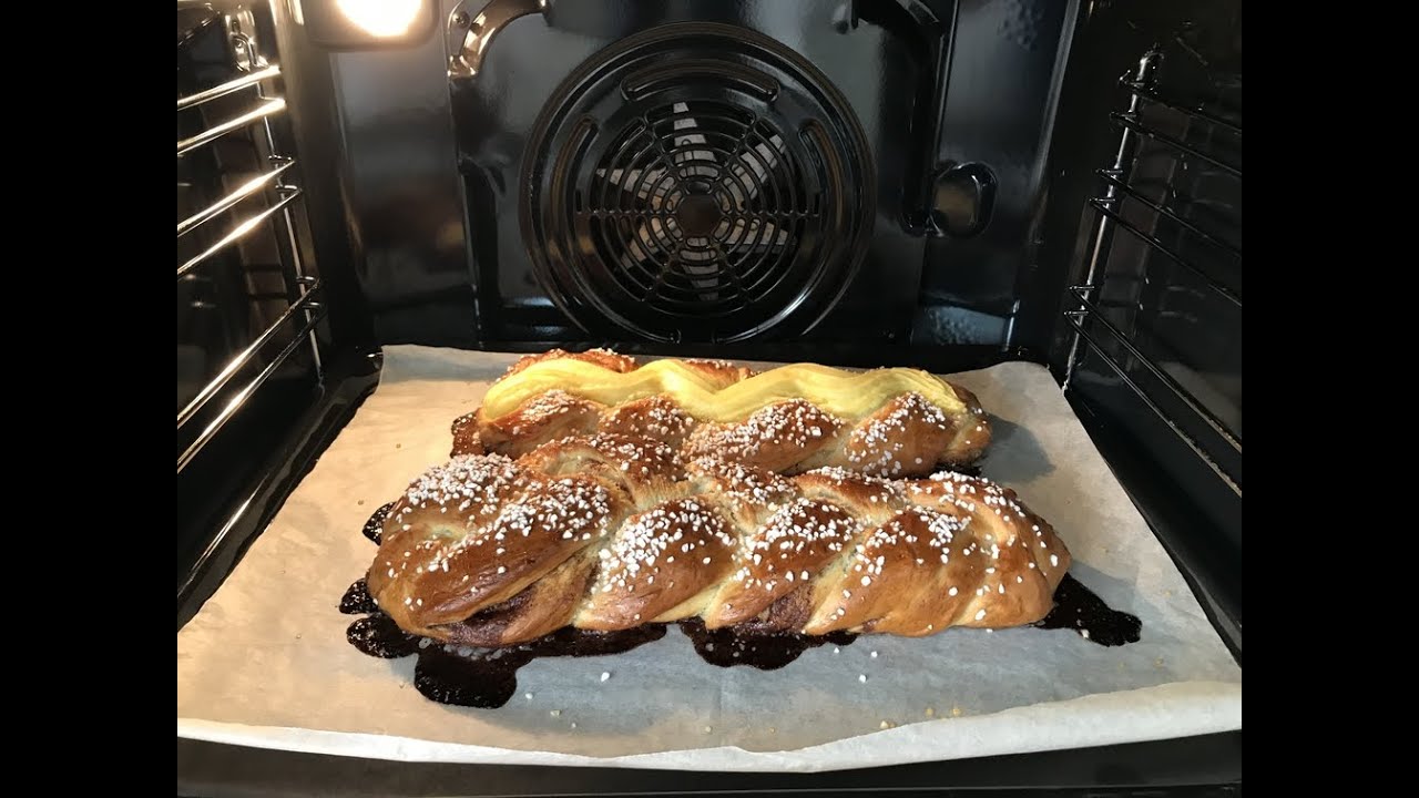 Vanilj- och kardemummafläta. Vaniljkräm och kanelfläta