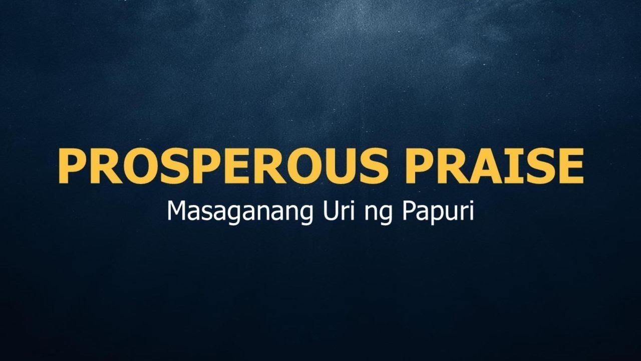 2026 January Series : “PROSPEROUS NEW YEAR - PROSPEROUS PRAISE