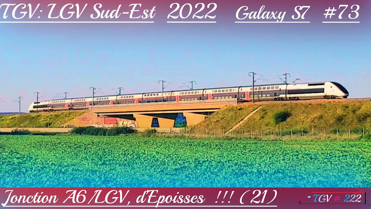 TGV à 300 km/h: Champs agricole et Jonction proche de l'Aire d'Epoisses!!! | High Speed Train: #73