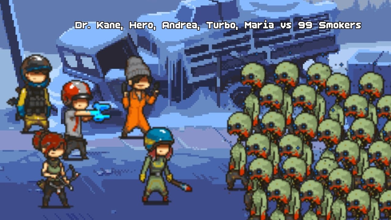 Dead Ahead Zombie Warfare (DAZW): Dr. Kane, Hero, Andrea, Turbo & Maria vs 99 Smokers