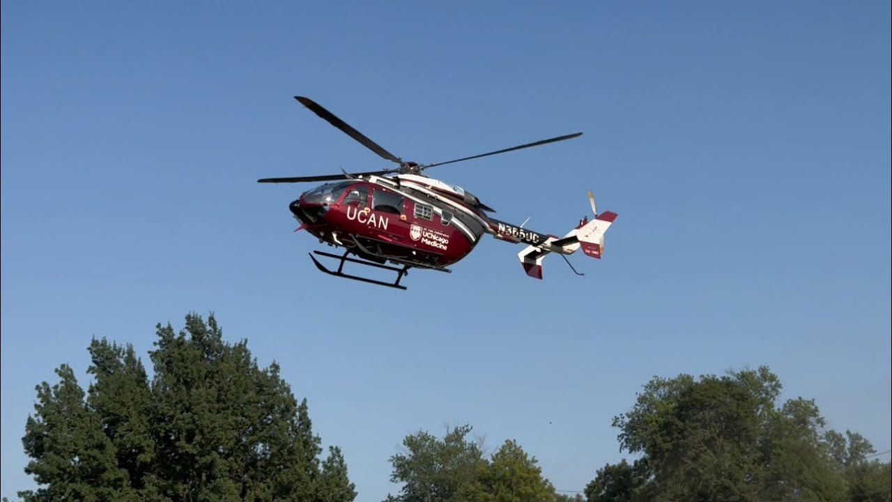 Airbus EC145 (UCAN) Helicopter | Landing Richard D. Irwin Park! 