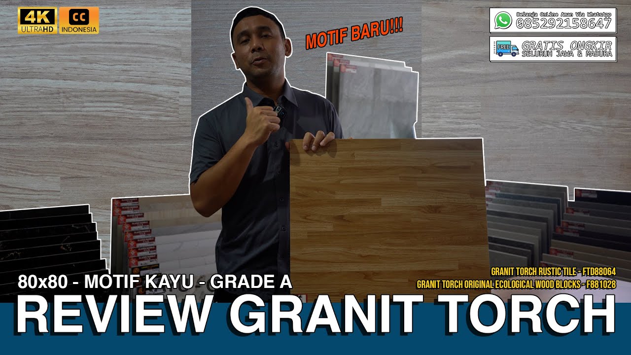 GRANIT MOTIF KAYU TERBAIK, TORCH 80x80 RUSTIC TILE & WOOD BLOCKS || ALAMI BANGET, 1 DUS 3 PCS