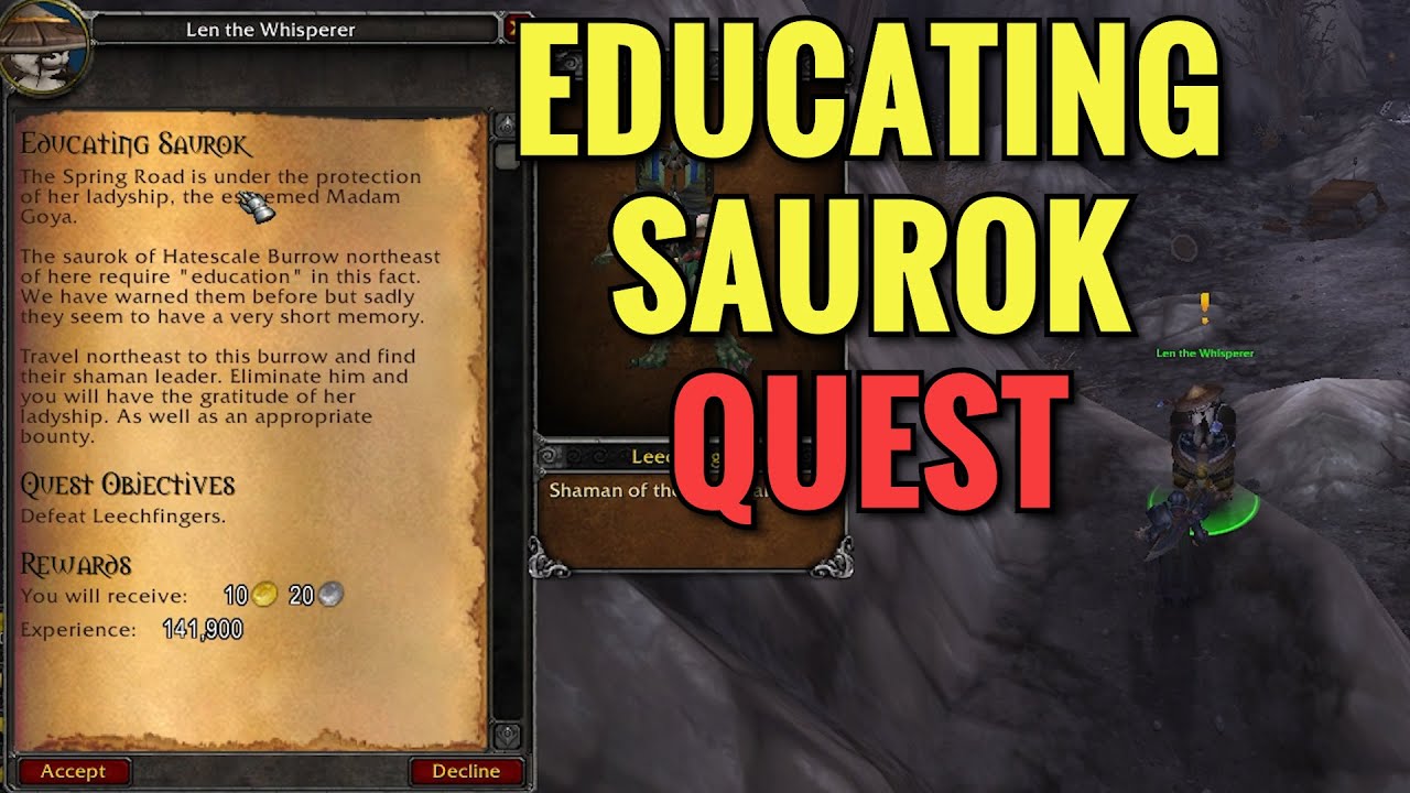 Educating Saurok Quest (WoW MOP)