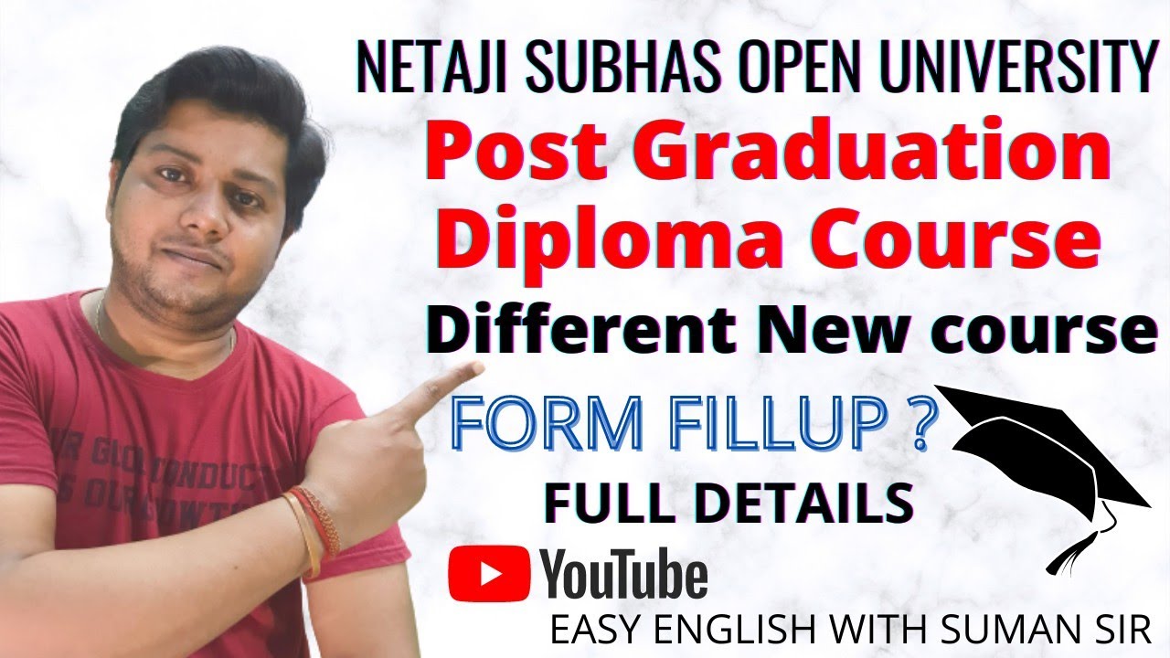 Netaji Subhas Open University Post Graduation Diploma Courses || Course Name & Details