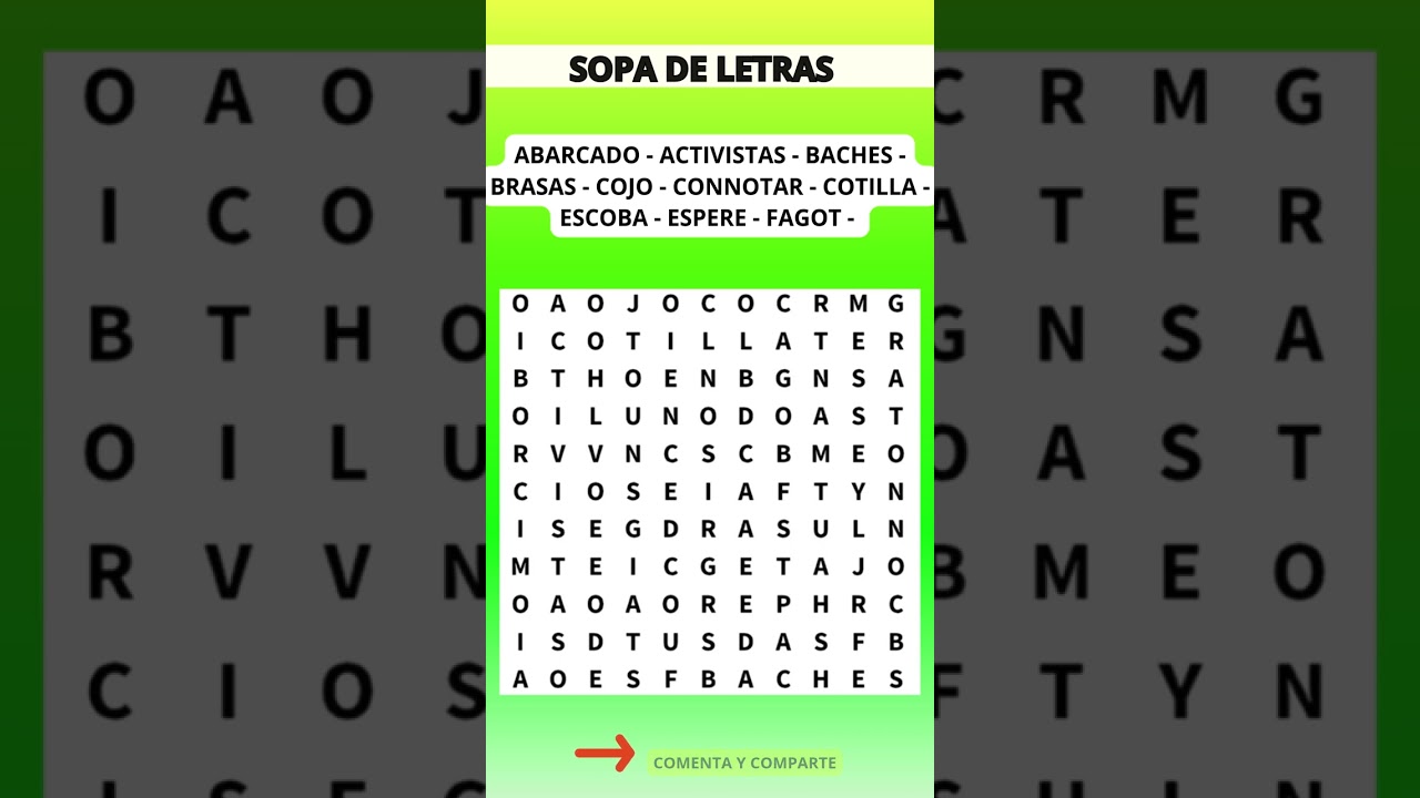SOPA De LETRAS /Juegos para ADULTO MAYOR / Cogni Quiz / Niveles: FACIL, MEDIO, DIFICIL