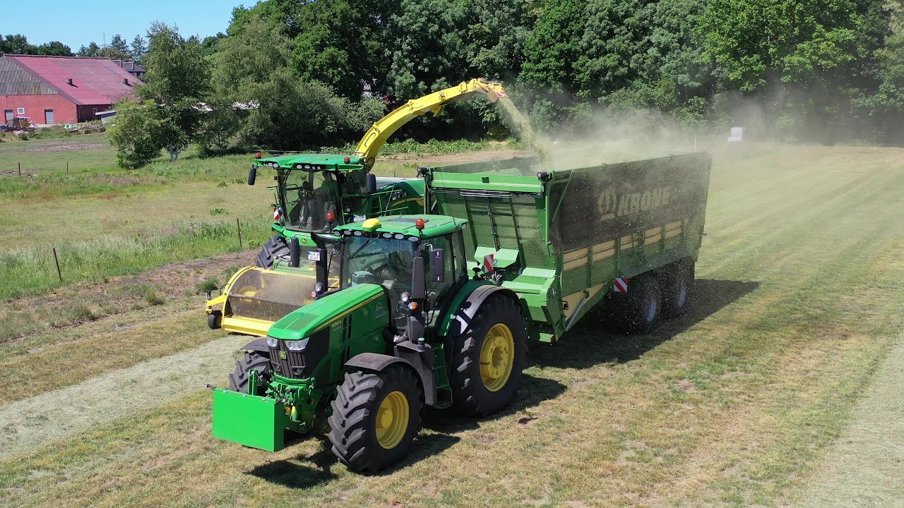 Grasernte | LU Ahuis | John Deere 8800i / 6250R / 6215R | Krone TX 460 D |