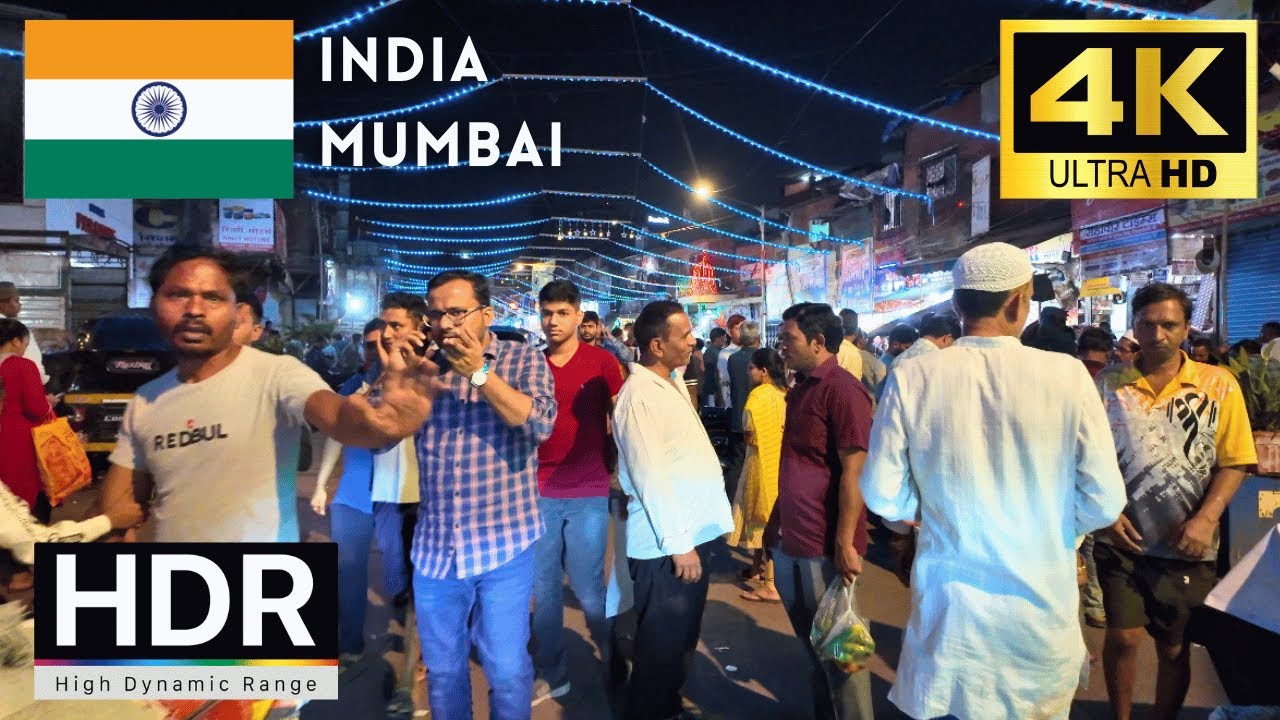 🇮🇳Mumbai 4k walk - India 4K Night Walking Tour｜4K 60fps
