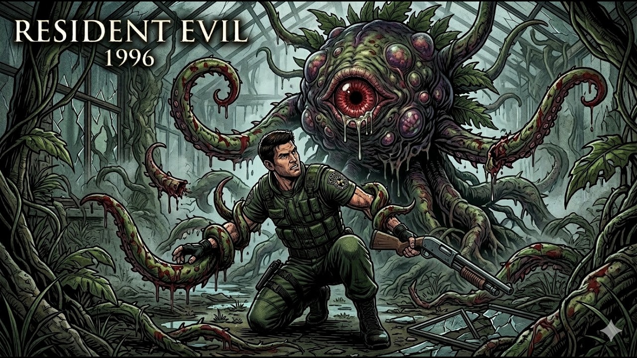 Resident Evil 1 HD Тот самый ВАЙБ.🕷️🌿Битва с Растением 42 — Прохождение #6: ДРОБОВИК VS РАСТЕНИЕ 42!
