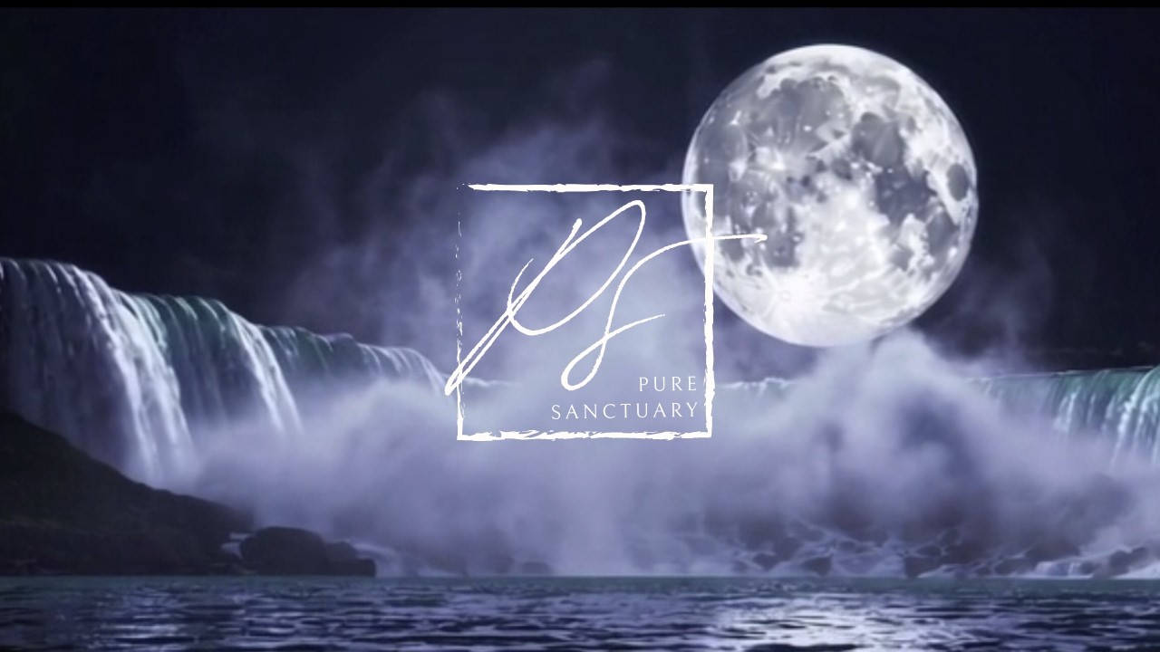 Midnight Waterfall Sanctuary | Moonlight for Deep Sleep and Focus|  Pure Sanctuary