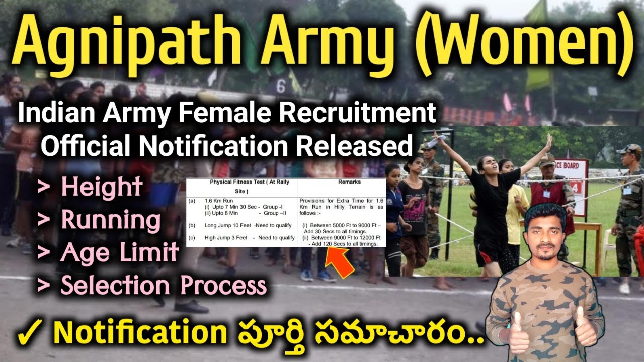 Agnipath Army Women Recruitment 2022 | Women Military Police Official Notification Telugu| Jobs Adda