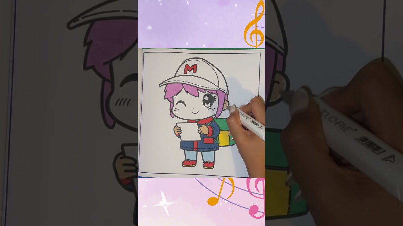 Colour With Max | Chibi Colouring Book | Mail Girl