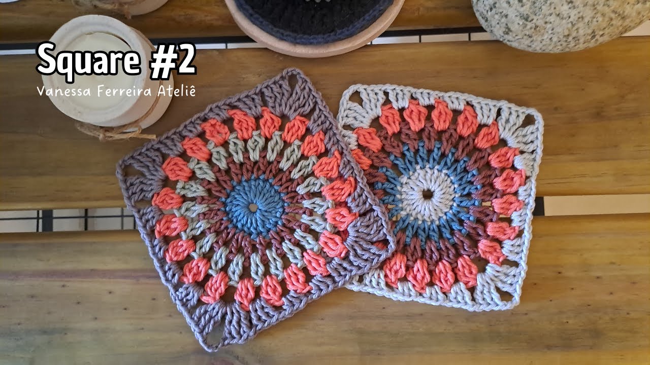 Aprenda a crochetar este lindo quadradinho  - Square #2