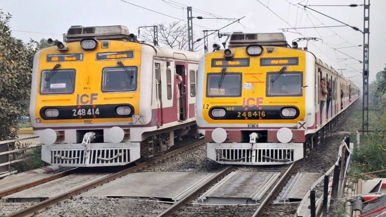 Different Types EMU Local Trains Arrival & Departure From Mankundu Station at Busy Office Time | IR