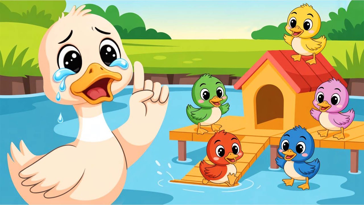 Five Little Ducks 🦆 | Mommy Duck Is Sad | Cute Kids Nursery Rhyme | Giggle box rhymes