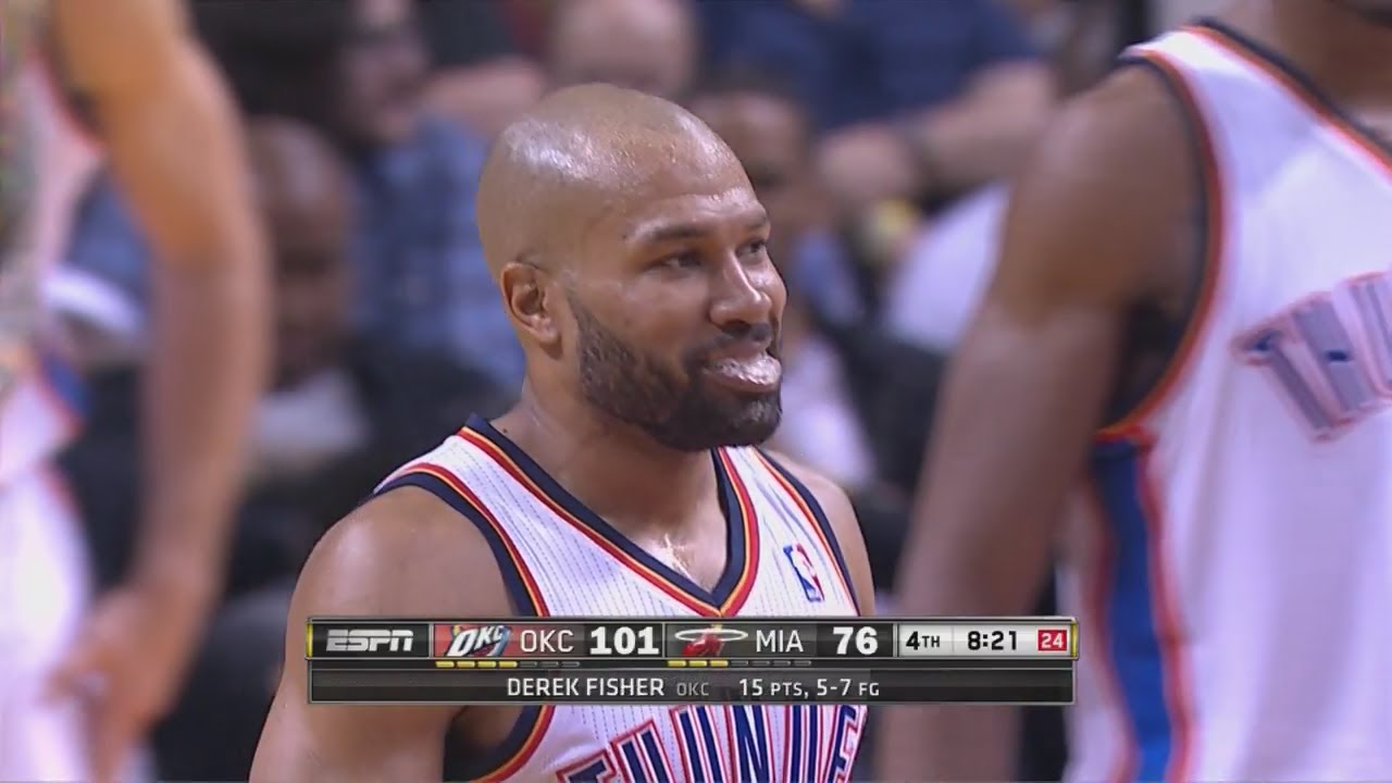 2014.01.29 - Derek Fisher Full Highlights at Heat - 15 Pts, Buzzer-Beater!