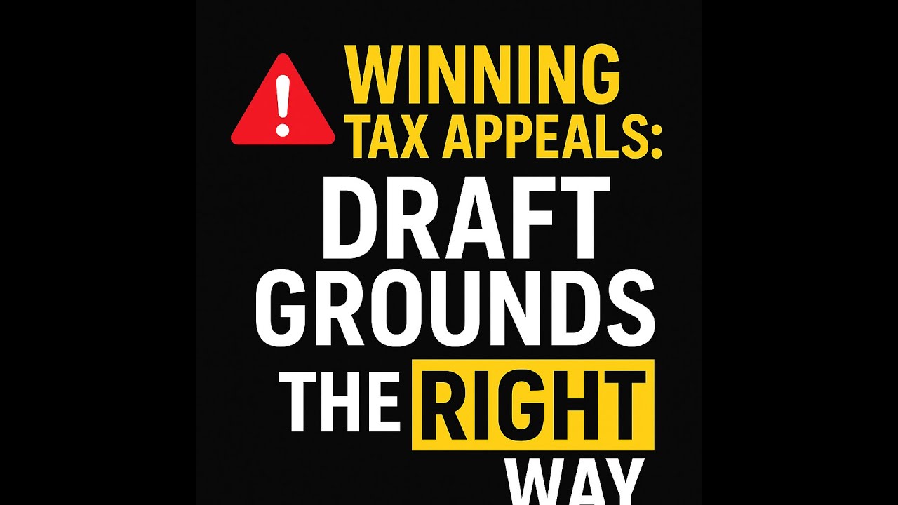 &ldquo;Winning Tax Appeals: How to Draft Grounds the RIGHT Way -CIT(A)!&rdquo;